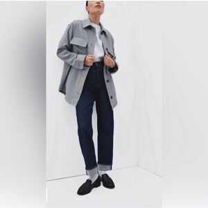 Everlane Oversized Shirt Jacket Gray Women’s Size XS Casual Button Boyfriend
